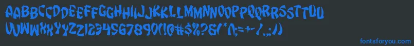 Шрифт Eggrolljumble – синие шрифты на чёрном фоне