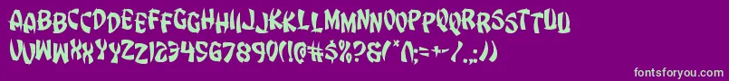 Eggrolljumble Font – Green Fonts on Purple Background