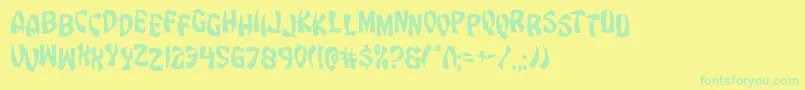 Eggrolljumble Font – Green Fonts on Yellow Background