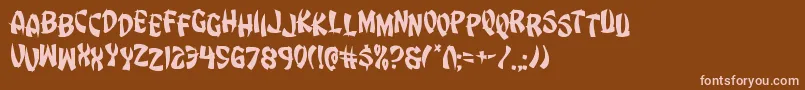 Eggrolljumble Font – Pink Fonts on Brown Background