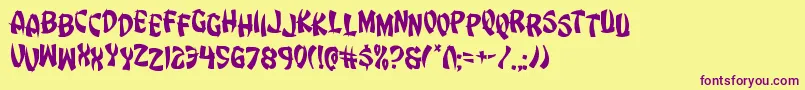 Eggrolljumble Font – Purple Fonts on Yellow Background