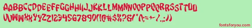 Eggrolljumble Font – Red Fonts on Green Background