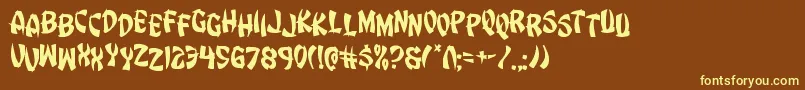 Eggrolljumble Font – Yellow Fonts on Brown Background