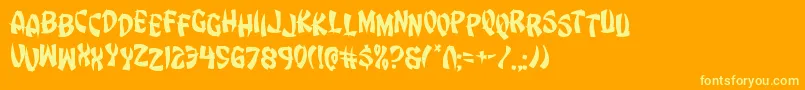 フォントEggrolljumble – オレンジの背景に黄色の文字