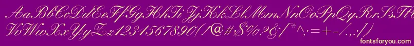 KuenstlerscriptMedium Font – Yellow Fonts on Purple Background