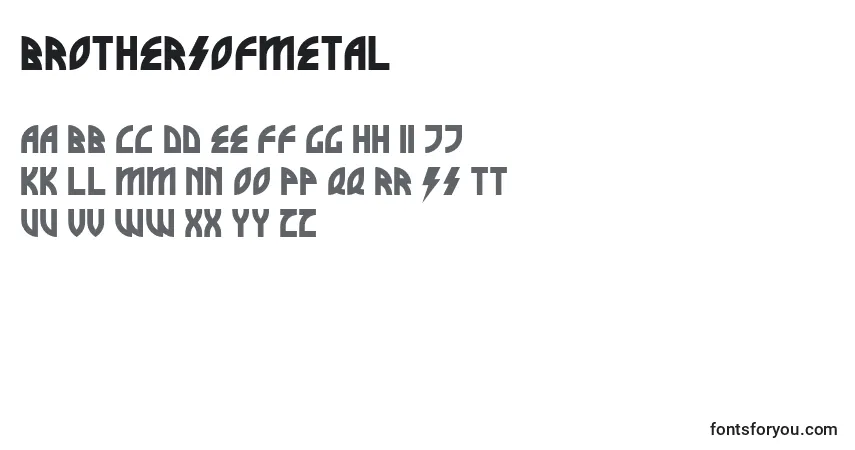 Schriftart BrothersOfMetal – Alphabet, Zahlen, spezielle Symbole
