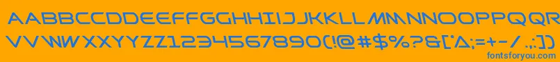 フォントPrometheanleft – オレンジの背景に青い文字