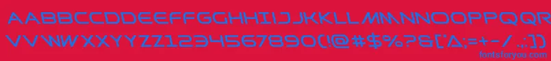 Prometheanleft-Schriftart – Blaue Schriften auf rotem Hintergrund