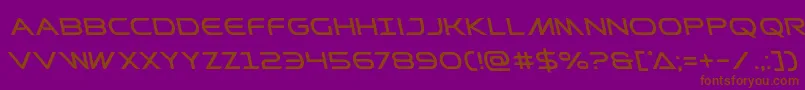 Prometheanleft-Schriftart – Braune Schriften auf violettem Hintergrund