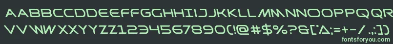フォントPrometheanleft – 黒い背景に緑の文字