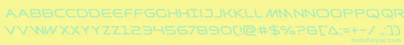 フォントPrometheanleft – 黄色い背景に緑の文字