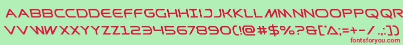 Prometheanleft-fontti – punaiset fontit vihreällä taustalla