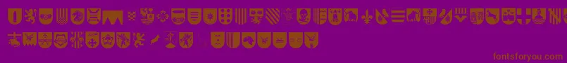 SpanishArmyShieldsTwo Font – Brown Fonts on Purple Background