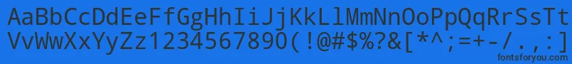 フォントDroid Sans Mono – 黒い文字の青い背景