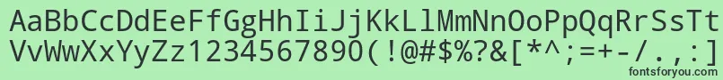 Шрифт Droid Sans Mono – чёрные шрифты на зелёном фоне