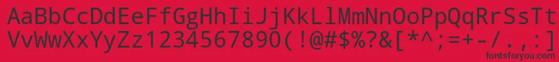 フォントDroid Sans Mono – 赤い背景に黒い文字