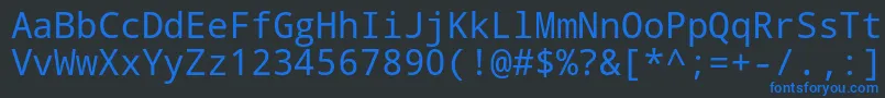 Шрифт Droid Sans Mono – синие шрифты на чёрном фоне