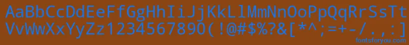 Droid Sans Mono-fontti – siniset fontit ruskealla taustalla