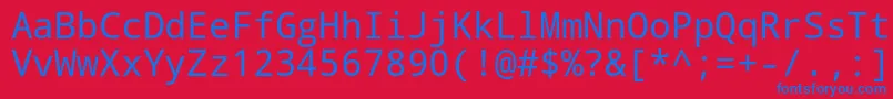 フォントDroid Sans Mono – 赤い背景に青い文字