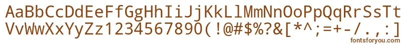 Droid Sans Mono-fontti – ruskeat fontit valkoisella taustalla