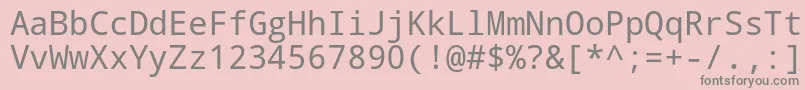 Fonte Droid Sans Mono – fontes cinzas em um fundo rosa