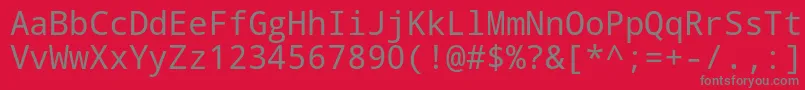 フォントDroid Sans Mono – 赤い背景に灰色の文字