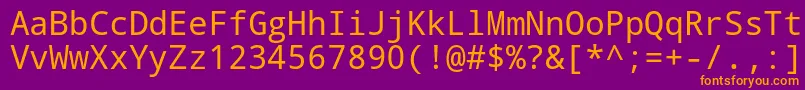 Droid Sans Mono Font – Orange Fonts on Purple Background