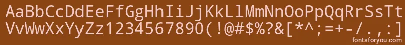Droid Sans Mono Font – Pink Fonts on Brown Background