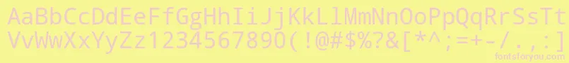 Droid Sans Mono Font – Pink Fonts on Yellow Background