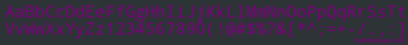 Droid Sans Mono Font – Purple Fonts on Black Background