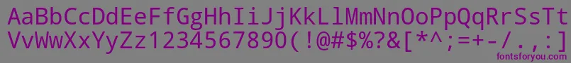 Шрифт Droid Sans Mono – фиолетовые шрифты на сером фоне