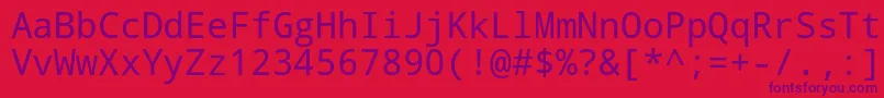 Шрифт Droid Sans Mono – фиолетовые шрифты на красном фоне