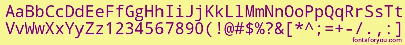 Droid Sans Mono Font – Purple Fonts on Yellow Background