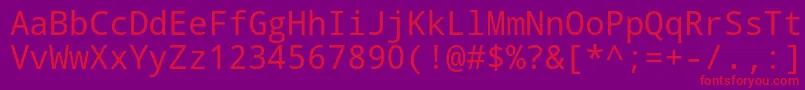 Шрифт Droid Sans Mono – красные шрифты на фиолетовом фоне