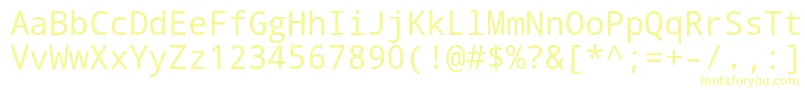 フォントDroid Sans Mono – 黄色のフォント