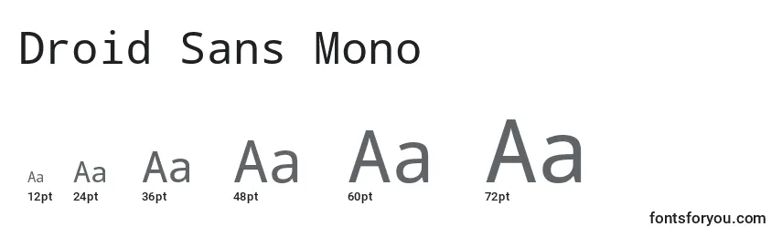 Größen der Schriftart Droid Sans Mono