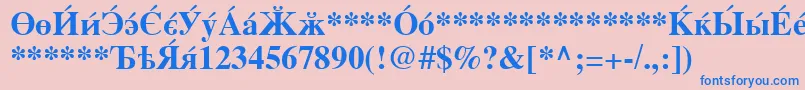 CyrillicserifBold Font – Blue Fonts on Pink Background