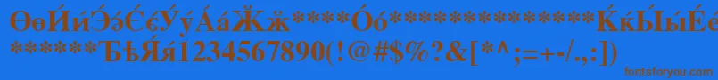 Шрифт CyrillicserifBold – коричневые шрифты на синем фоне