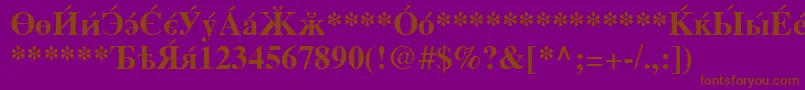 CyrillicserifBold Font – Brown Fonts on Purple Background