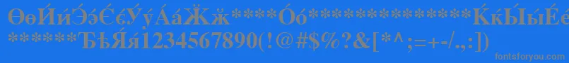 CyrillicserifBold Font – Gray Fonts on Blue Background