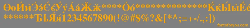 CyrillicserifBold Font – Orange Fonts on Gray Background