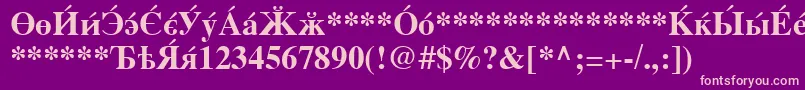 CyrillicserifBold Font – Pink Fonts on Purple Background