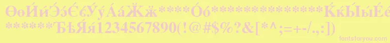 CyrillicserifBold Font – Pink Fonts on Yellow Background