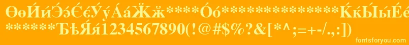 CyrillicserifBold Font – Yellow Fonts on Orange Background
