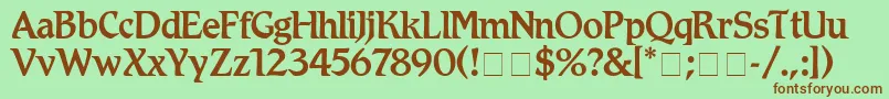 RomicMedium-fontti – ruskeat fontit vihreällä taustalla