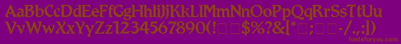 フォントRomicMedium – 紫色の背景に茶色のフォント