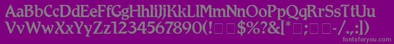 フォントRomicMedium – 紫の背景に灰色の文字