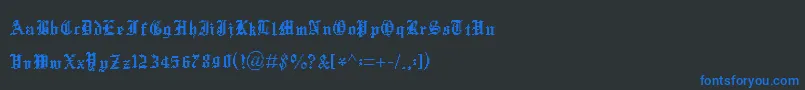 フォントXentype – 黒い背景に青い文字