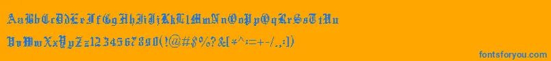 フォントXentype – オレンジの背景に青い文字