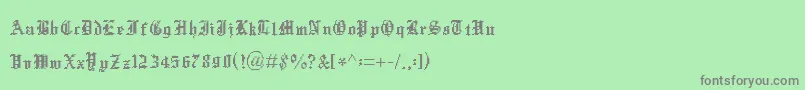 フォントXentype – 緑の背景に灰色の文字